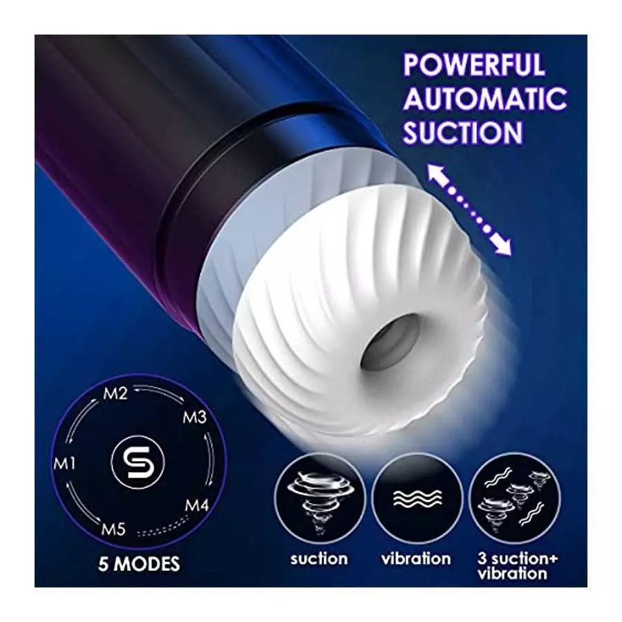 APP-Remote Automatic Sucking Masturbator Men Sex-Toy - SVAKOM APP-Control & 2D Interactive Hands Free Masturbators Cup with 5 Su