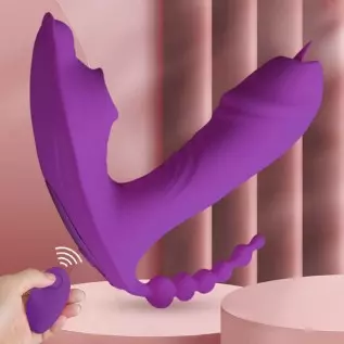 TINMICO 3 in 1 Machine Female Masturbator,Sex Toy for Women,G spot Dildo Vibrator Rose Sucker,Gift for Women Female Couples (Pur