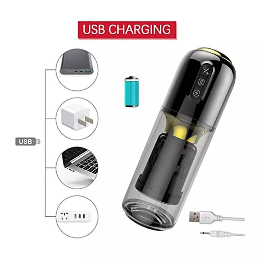 Rechargeable Automatic Male Masturbators Toys - Suction Hands Free Pocket Pussy Male Stroker with 3D Realistic Textured,Adult Se