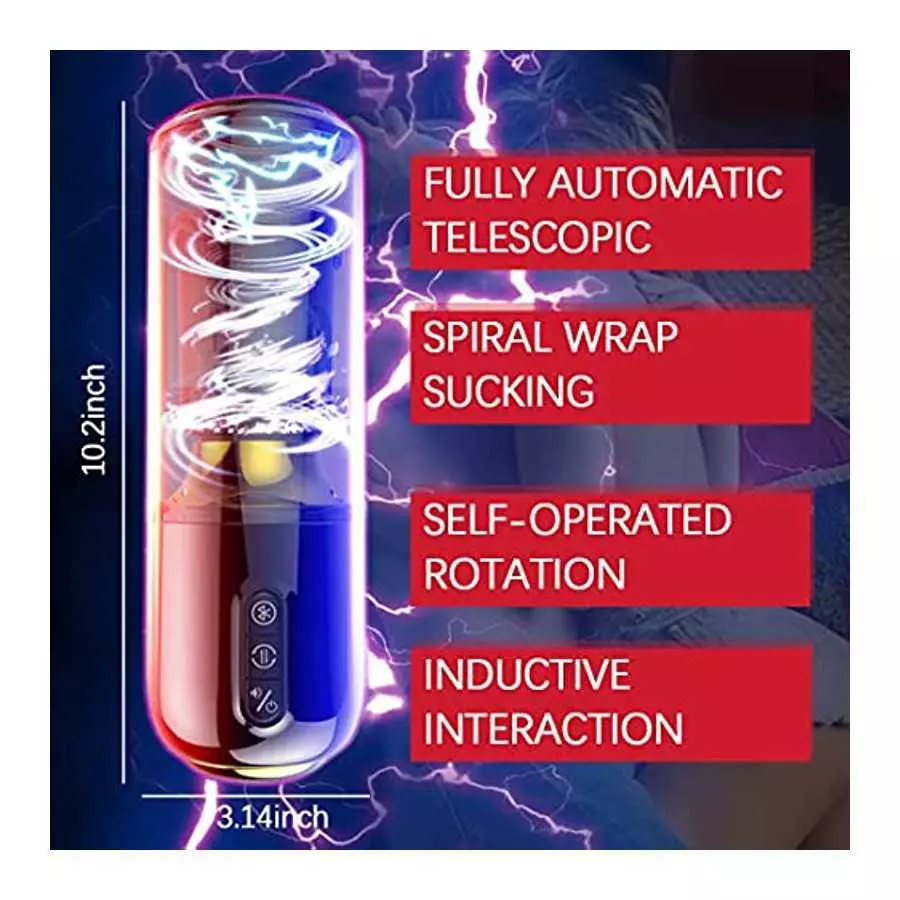 Rechargeable Automatic Male Masturbators Toys - Suction Hands Free Pocket Pussy Male Stroker with 3D Realistic Textured,Adult Se