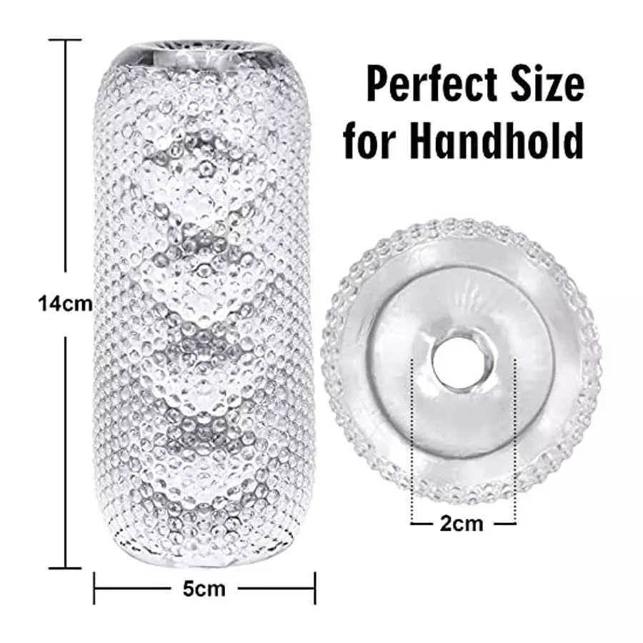 Male Masturbator Cup Masturbate Sleeve Sex Toy, Double-Opened Crystal Vagina Oral Sleeve Transparent Stroker Blowjob Sucking Por