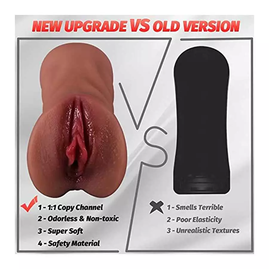 Male Masturbators Adult Sex Toys with 3D Realistic Textured, Vernota Lifelike Brown Skin Pocket Pussy Anal Sex Stroker Sex Doll 