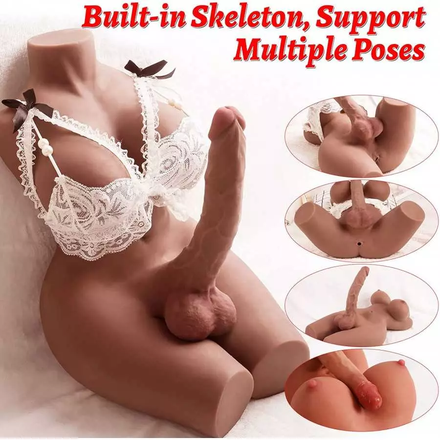 Shemale Sex Doll with Torso Realistic Dildo Breasts and Anal Lifelike Transsexual Love Dolls Hugh Penis Silicone Breast Anal Tes