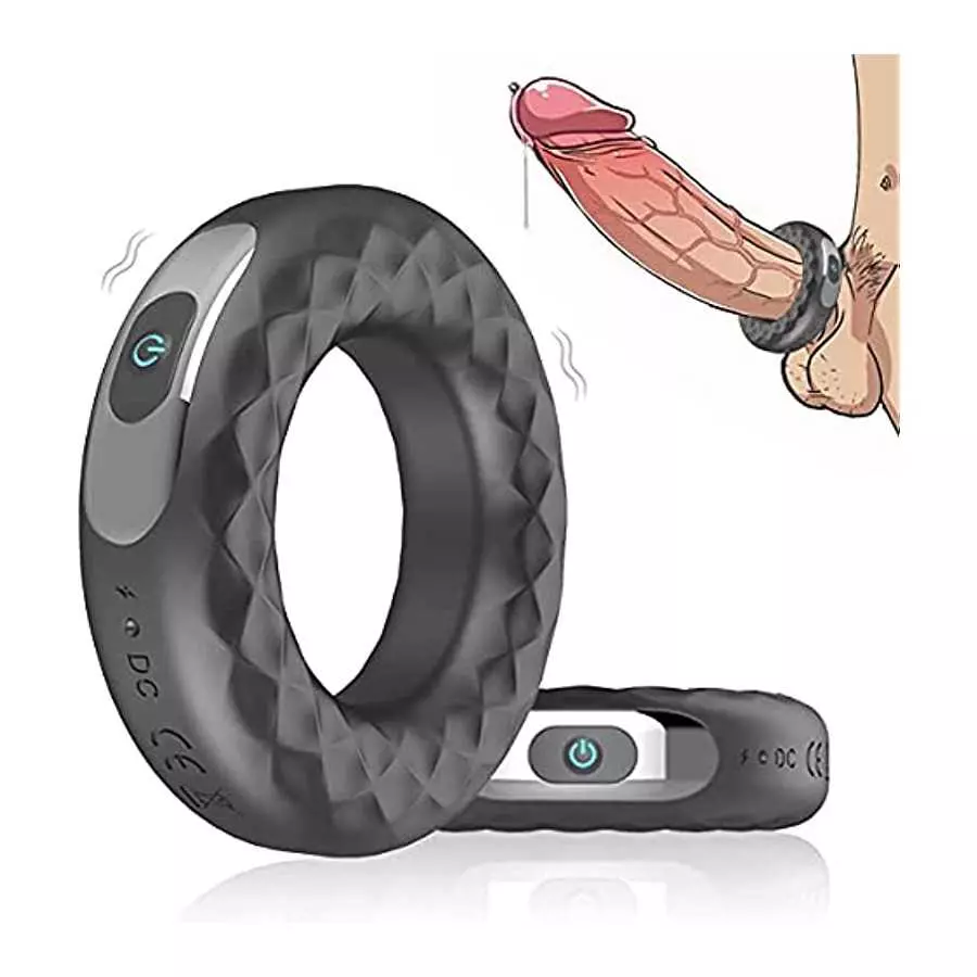 Glans Training Tool Cock Ring Vibrator-Glans Stimulator 10 Vibration Modes with 2 Bullets Vibrator Glans Massager Male Masturbat