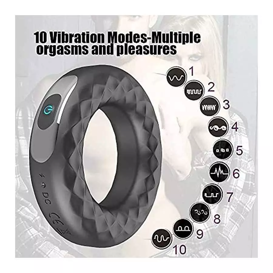 Glans Training Tool Cock Ring Vibrator-Glans Stimulator 10 Vibration Modes with 2 Bullets Vibrator Glans Massager Male Masturbat