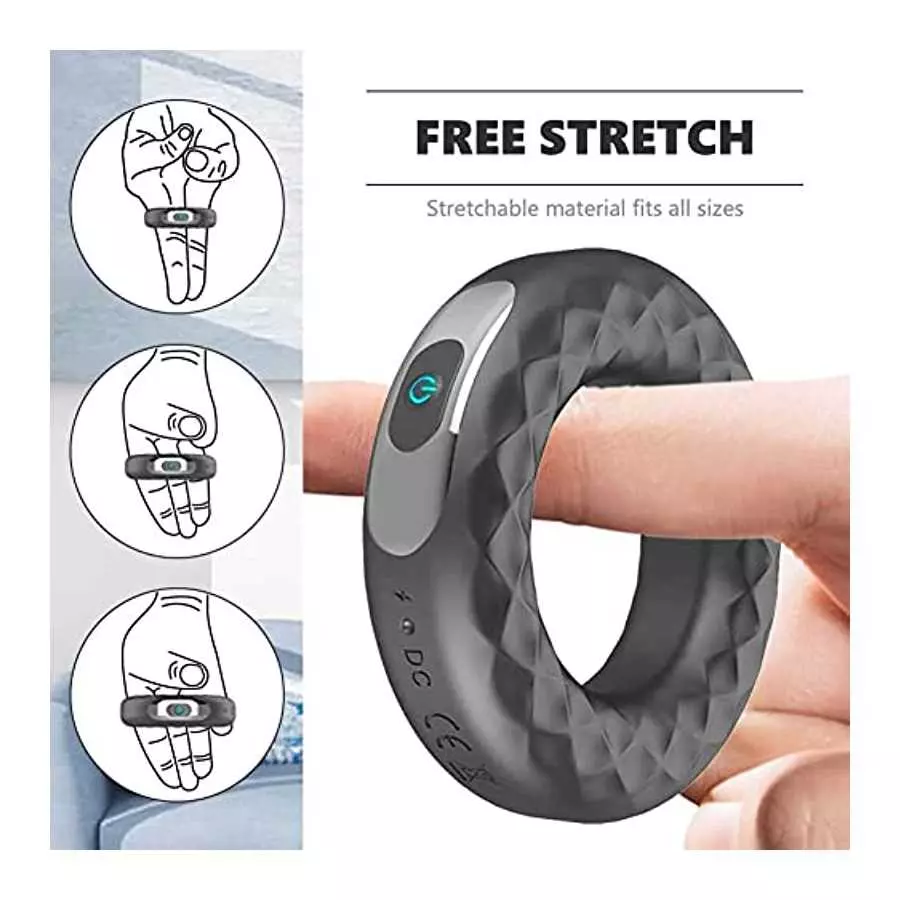 Glans Training Tool Cock Ring Vibrator-Glans Stimulator 10 Vibration Modes with 2 Bullets Vibrator Glans Massager Male Masturbat