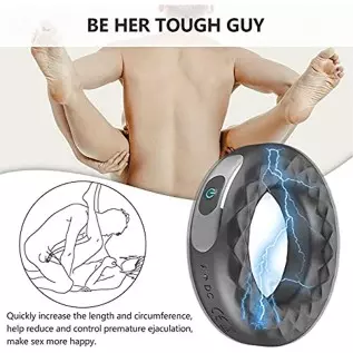 Glans Training Tool Cock Ring Vibrator-Glans Stimulator 10 Vibration Modes with 2 Bullets Vibrator Glans Massager Male Masturbat