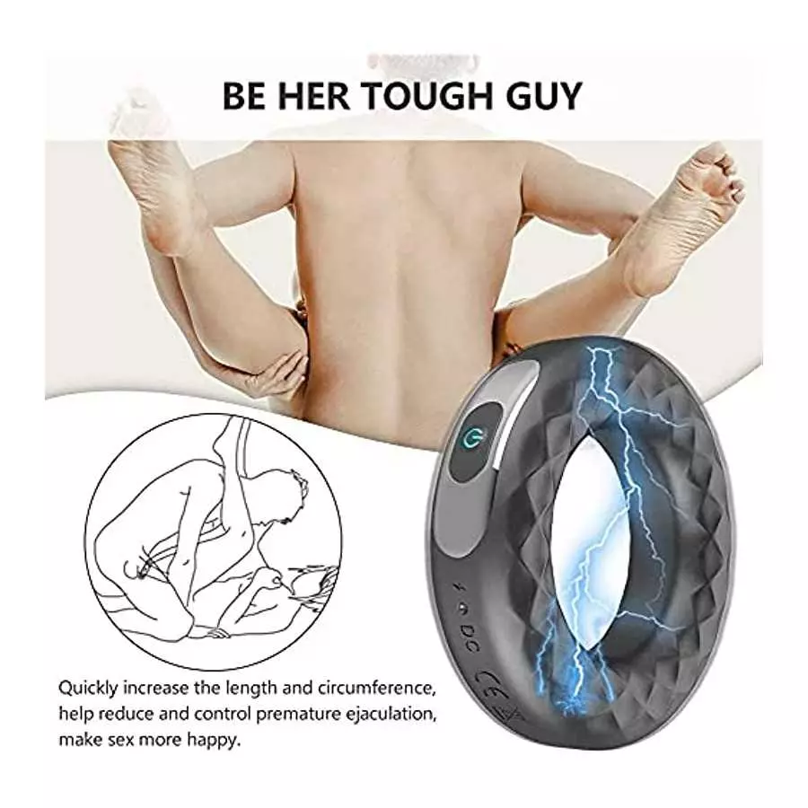 Glans Training Tool Cock Ring Vibrator-Glans Stimulator 10 Vibration Modes with 2 Bullets Vibrator Glans Massager Male Masturbat