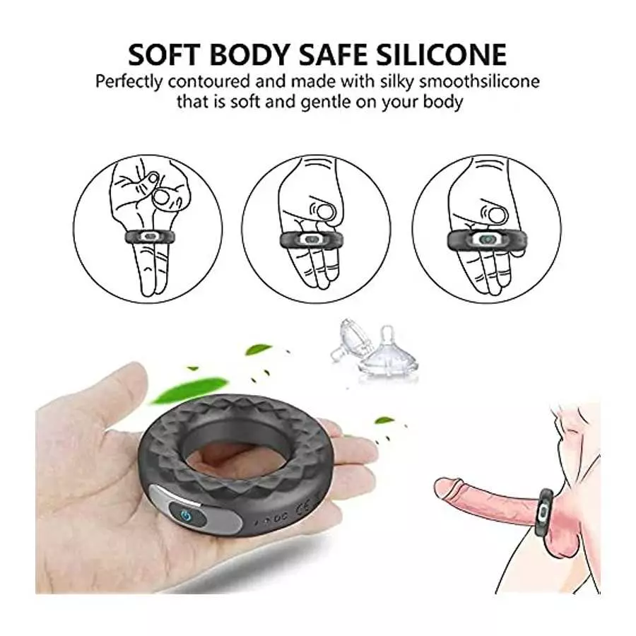 Glans Training Tool Cock Ring Vibrator-Glans Stimulator 10 Vibration Modes with 2 Bullets Vibrator Glans Massager Male Masturbat