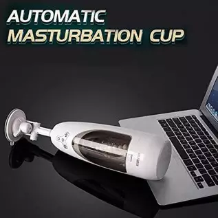 Automatic Male Masturbator Cup, Heating Soft Silicone Electric Man Masturbators with 6 Thrusting Rotating Modes Hands Free Power