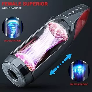 Male Masturbation Cup Male Intelligent Toy Automatic Heating and Telescopic Rotating Aircraft Cup Electric Masturbation Cup Sex