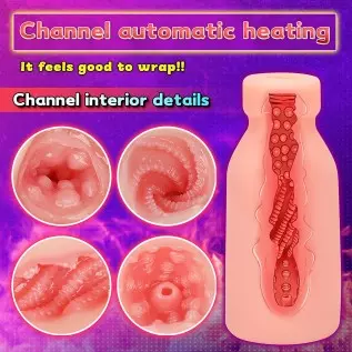 Male Masturbator Cup Automatic Heating Sex Toy 1.1lb Realistic Textured Channel Close-Ended Pocket Pussy Bottle Design Sucking P Male Masturbator Cup Automatic Heating Sex Toy 1.1lb Realistic Textured Channel Close-Ended Pocket Pussy Bottle Design Sucking P