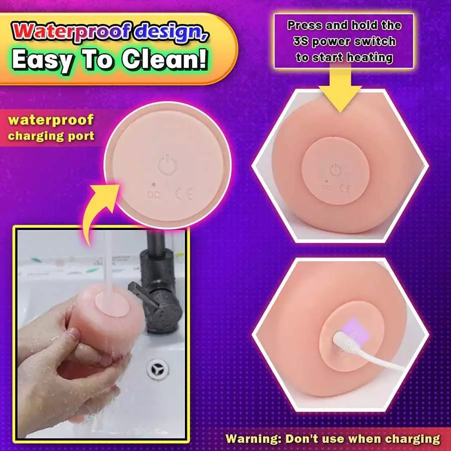 Male Masturbator Cup Automatic Heating Sex Toy 1.1lb Realistic Textured Channel Close-Ended Pocket Pussy Bottle Design Sucking P