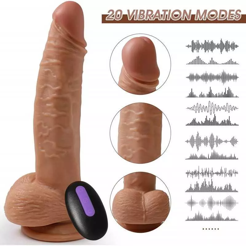 Realistic Dildo Vibrator,OHYER 8.46 Inch 10 Powerful Vibrating Dildo Sex Toy Vibrator for Vaginal G Spot & Anal Play with Suctio