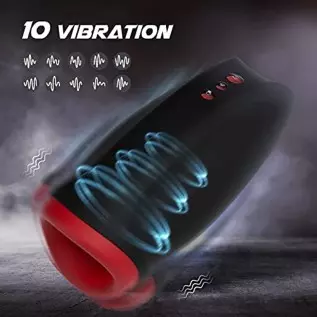 2 in 1 Automatic Sucking Male Masturbators Cup with 10 Vibration & 6 Suction Modes,G spot Dildo Pump Enlargement Stimulation,Han