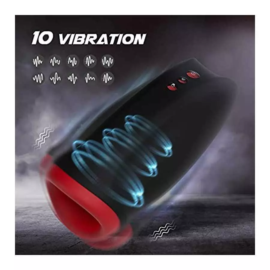 2 in 1 Automatic Sucking Male Masturbators Cup with 10 Vibration & 6 Suction Modes,G spot Dildo Pump Enlargement Stimulation,Han