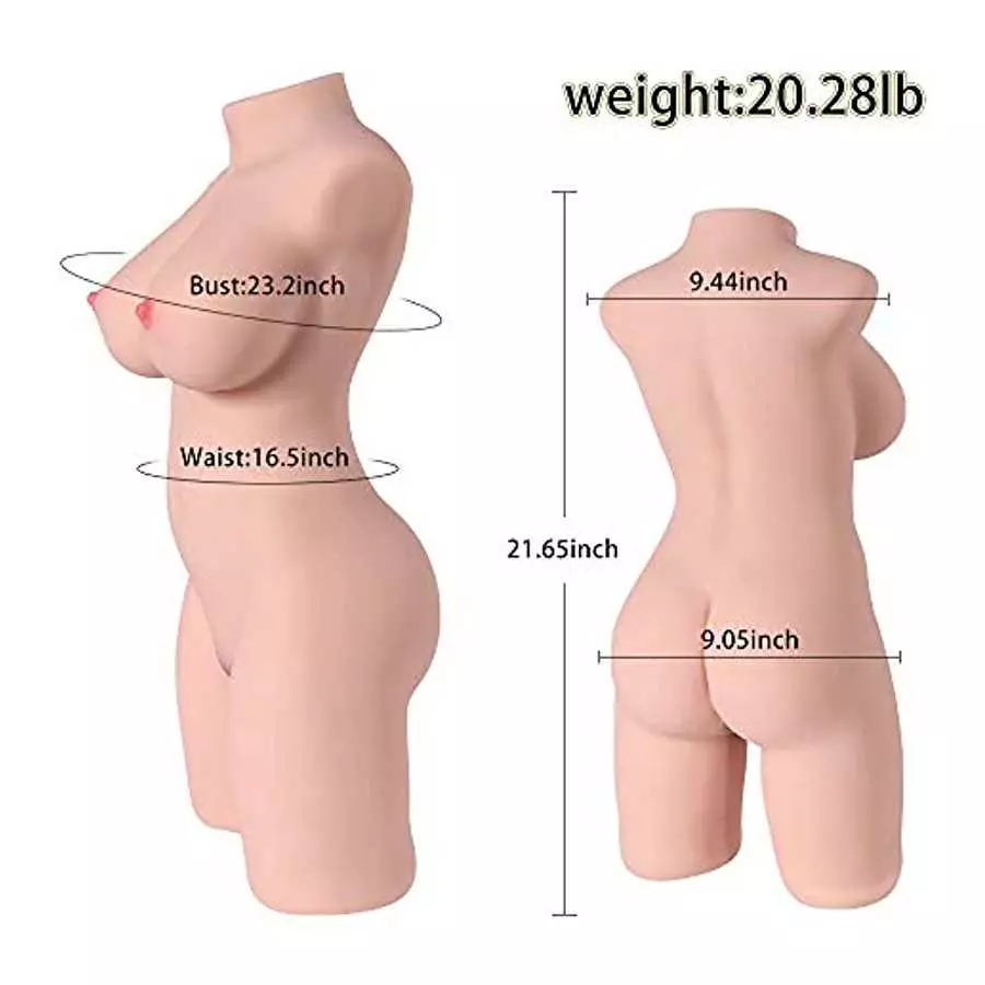 Sex Doll Male Masturbator Stroker,3 in 1 Realistic Big Boobs Ass Tight Vaginal & Anal Toy for Men Masturbation, 20 LBS