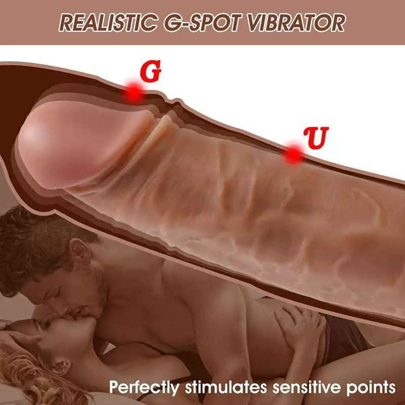 Realistic Dildo Vibrator,OHYER 8.46 Inch 10 Powerful Vibrating Dildo Sex Toy Vibrator for Vaginal G Spot & Anal Play with Suctio