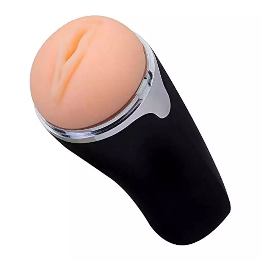 Electric Vibrating Pocket Pussy,Male Masturbators with 3D Realistic Textured,10 Vibration Blowjob Toy with 5.9 Inches Intertable