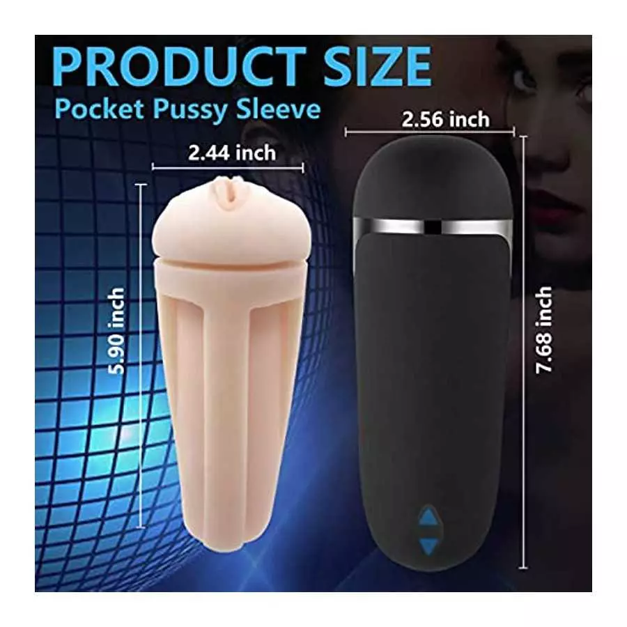 Electric Vibrating Pocket Pussy,Male Masturbators with 3D Realistic Textured,10 Vibration Blowjob Toy with 5.9 Inches Intertable