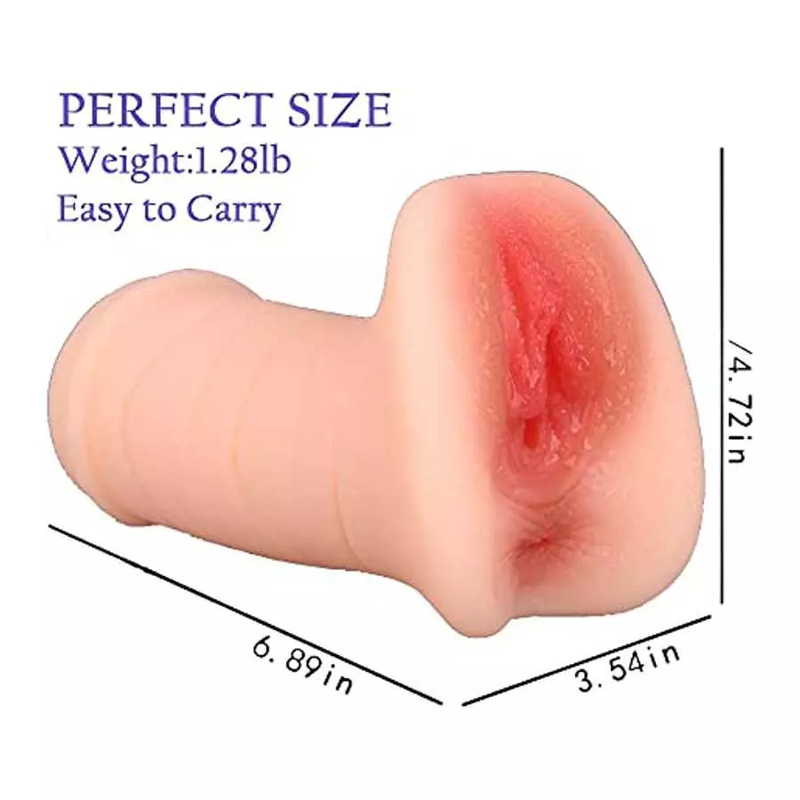 Realistic Male Masturbator Molded from A Beautiful Girl, 2 in 1 Pocket Pussy with 3D Lifelike Texture Vagina and Tight Anal, GOU