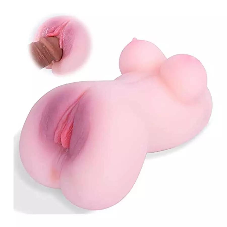 Male Masturbators Pocket Pussy with Textured Vagina and Tight Anus, Mini Love Doll Torso with Boobs for Men Pleasure