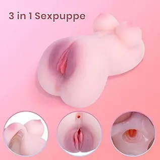 Male Masturbators Pocket Pussy with Textured Vagina and Tight Anus, Mini Love Doll Torso with Boobs for Men Pleasure