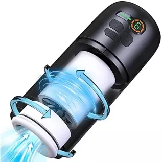 Automatic Bidirectional Rotating Male Masturbator Sex Toy with 6 Rotation, LOVENOTE Pocket Pussy with Realistic Sleeve Stroker M