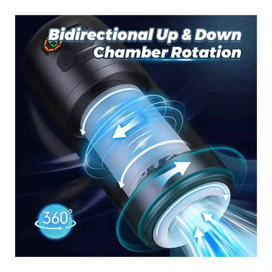 Automatic Bidirectional Rotating Male Masturbator Sex Toy with 6 Rotation, LOVENOTE Pocket Pussy with Realistic Sleeve Stroker M