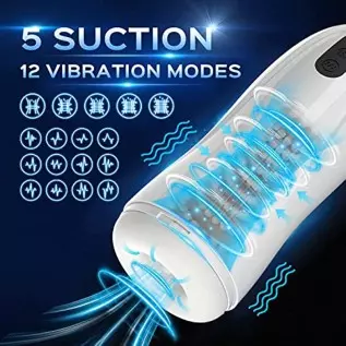 Automatic Male Masturbator, Male Masturbators Cup with 5 Types of Sucking and 12 Types of Vibration for Penis Stimulation, Elect Automatic Male Masturbator, Male Masturbators Cup with 5 Types of Sucking and 12 Types of Vibration for Penis Stimulation, Elect