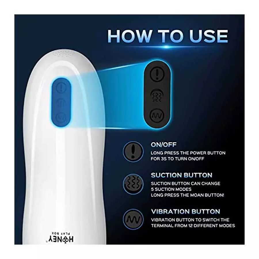 Automatic Male Masturbator, Male Masturbators Cup with 5 Types of Sucking and 12 Types of Vibration for Penis Stimulation, Elect