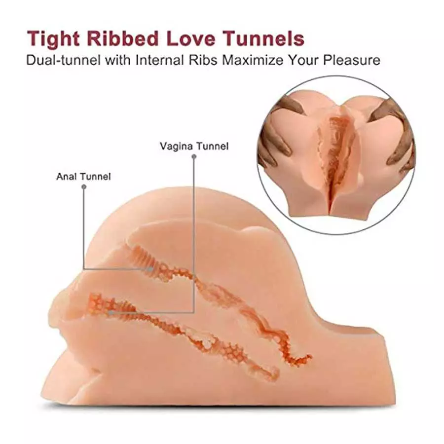 Male Masturbator Male Sex Doll Big Pussy Ass, 3D Realistic Life-Sized Pussy Silicone Vagina with Anal Channel