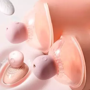 Nipple Stimulation 360° Breast Licking Vagina Vacuum Pump Sucker Breast Massage Stickers Masturbator Sex Toy Vibrator for Women