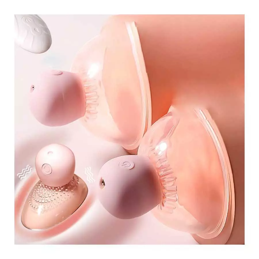 Nipple Stimulation 360° Breast Licking Vagina Vacuum Pump Sucker Breast Massage Stickers Masturbator Sex Toy Vibrator for Women