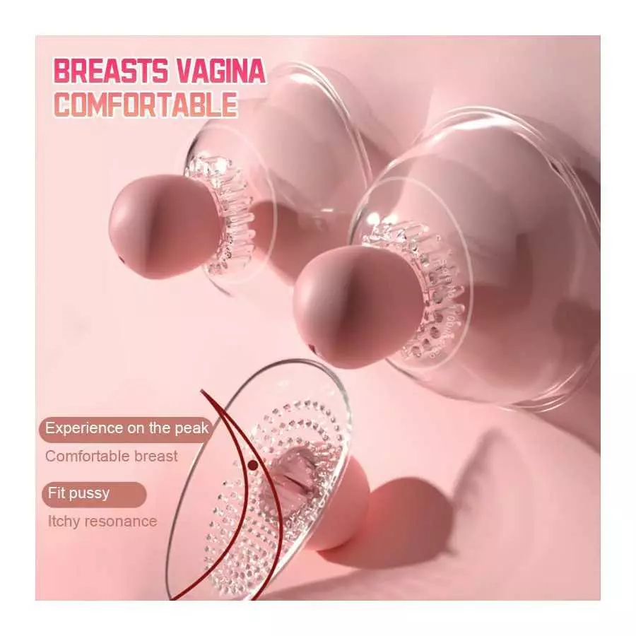 Nipple Stimulation 360° Breast Licking Vagina Vacuum Pump Sucker Breast Massage Stickers Masturbator Sex Toy Vibrator for Women