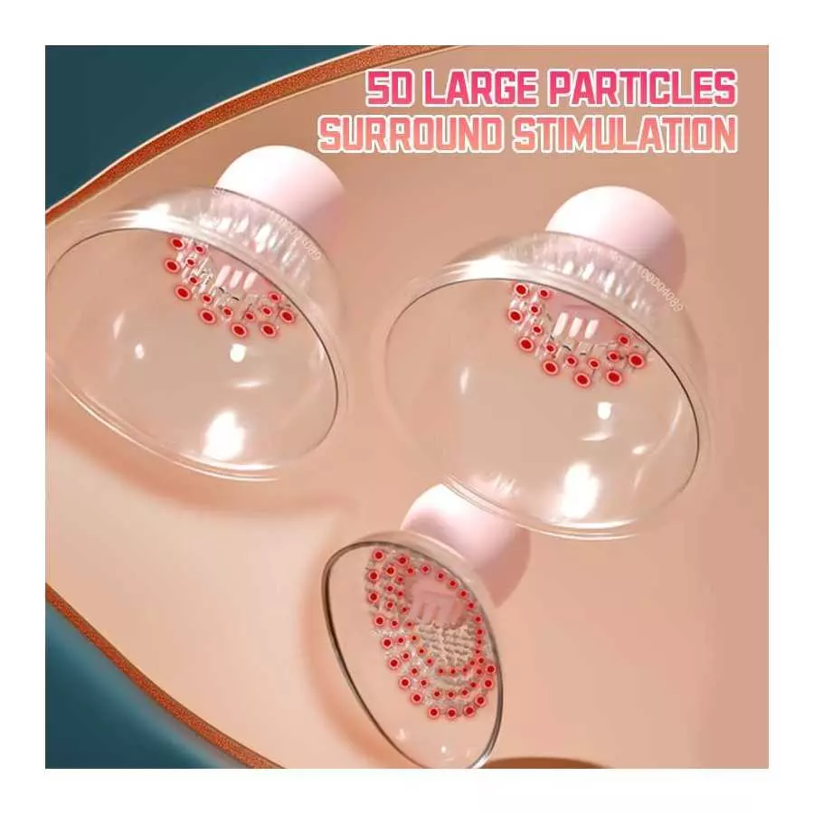 Nipple Stimulation 360° Breast Licking Vagina Vacuum Pump Sucker Breast Massage Stickers Masturbator Sex Toy Vibrator for Women