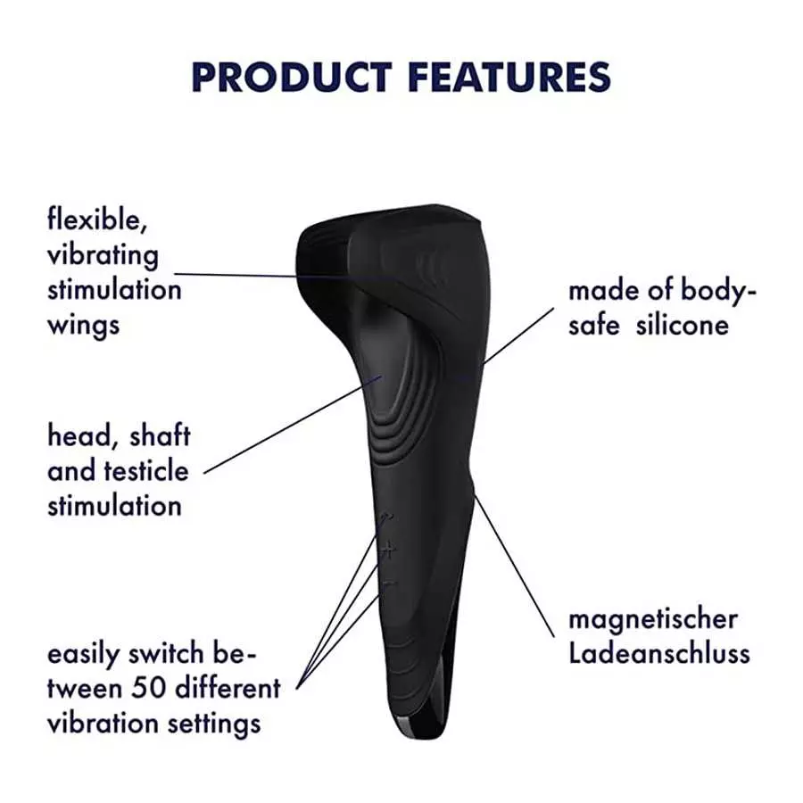 Satisfyer Men Wand Vibrator - Male Masturbator, Stroker, Vibrating Stimulation, Textured - Waterproof, Rechargeable