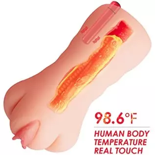 Male Masturbator Sex Toys for Men - ZEMALIA 3D Realistic Butt Stroker Toy with Heating Rods & Vibrating Bullet - Male Masturbati