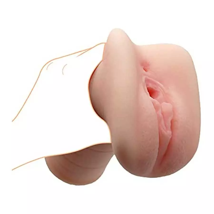 Pocket Pussy Male Masturbator Cup with 2 Built-in Cork Ring Realistic Textured Stroker with Vagina and Tight Anus for Men