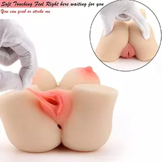 Small Sex Dolls Male Masturbator with Realistic Boobs Vaginal & Anal, Pocket Pussy Ass Sexy Love Doll, 3 in 1 Female Torso Adult