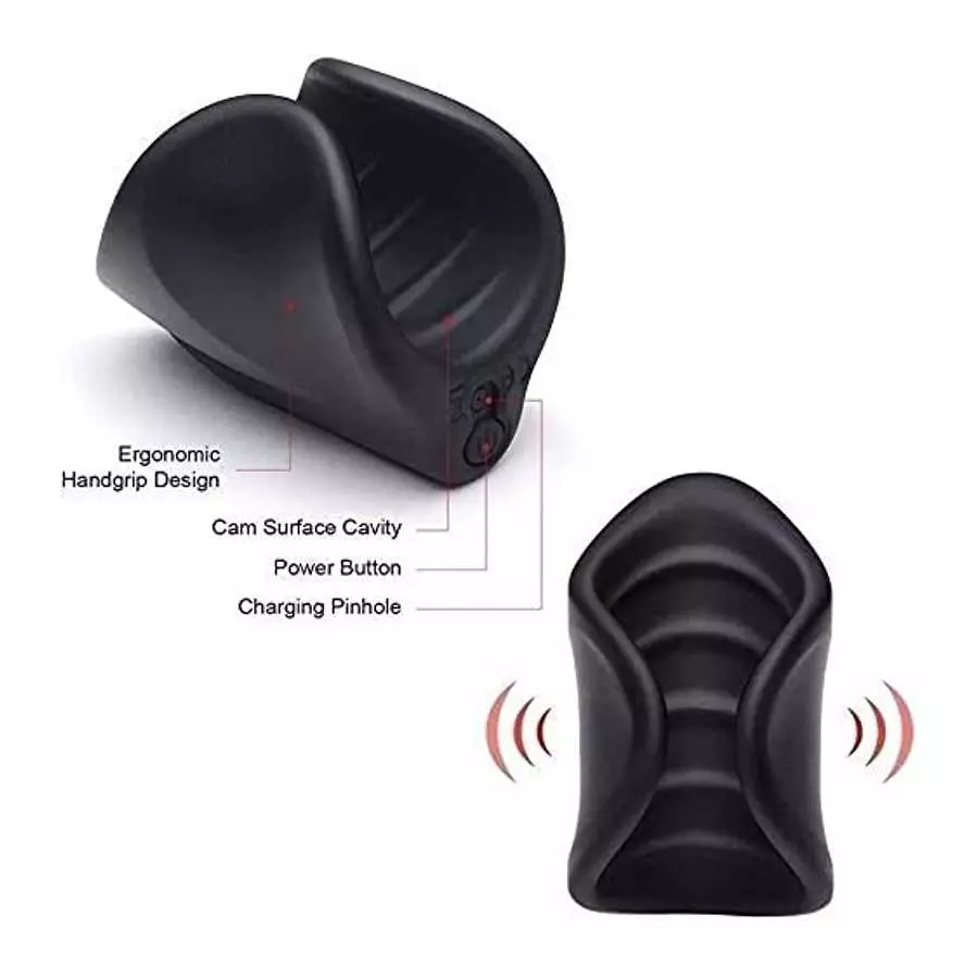 2 in 1 Male Vibrator, Male Masturbator with Elastic Glans, for Penis Vibrator, with 10 Vibration Mode Male Sex Toys