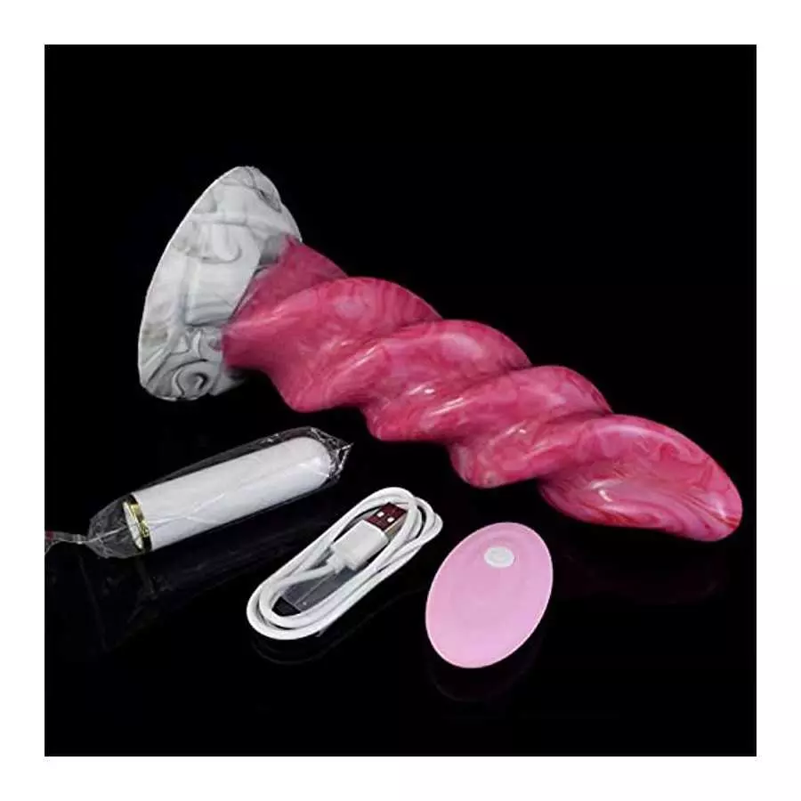 8.46" Thread Silicone Vibrating Anal Plug Women Dildo Vibrator with 10 Vibration Modes, Flexible Realistic Dildo Suction Cup Dil