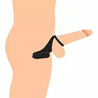 Trinity Vibes 7X Silicone C-Ring with Vibrating Taint Stimulator, Black