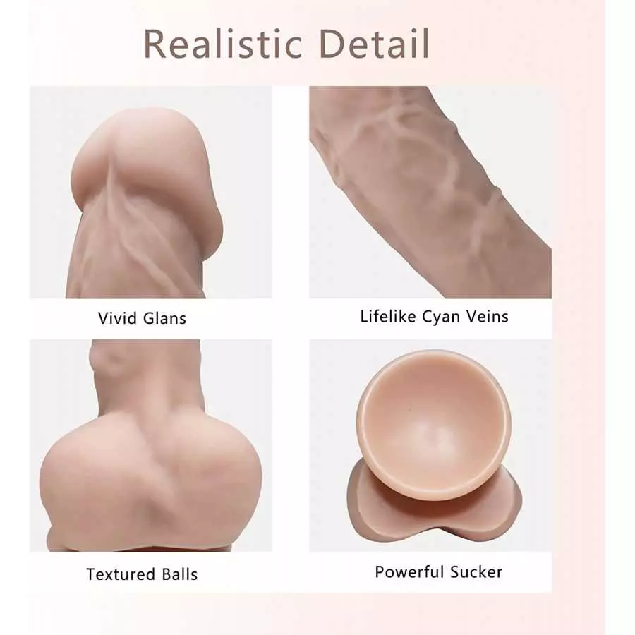 Lifelike Silicone Dildo for Masturbator, Realistic Dildo Real Penis with Colorful Ornament, Xtoy King Big Thick Dildo Toys for E