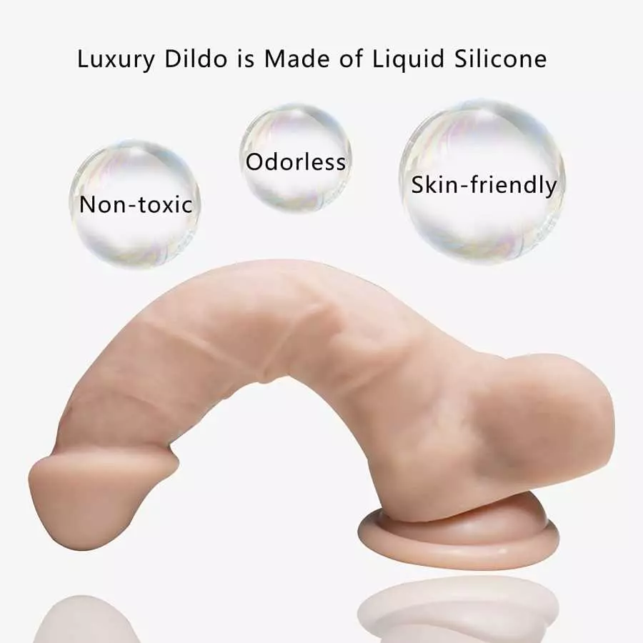 Lifelike Silicone Dildo for Masturbator, Realistic Dildo Real Penis with Colorful Ornament, Xtoy King Big Thick Dildo Toys for E