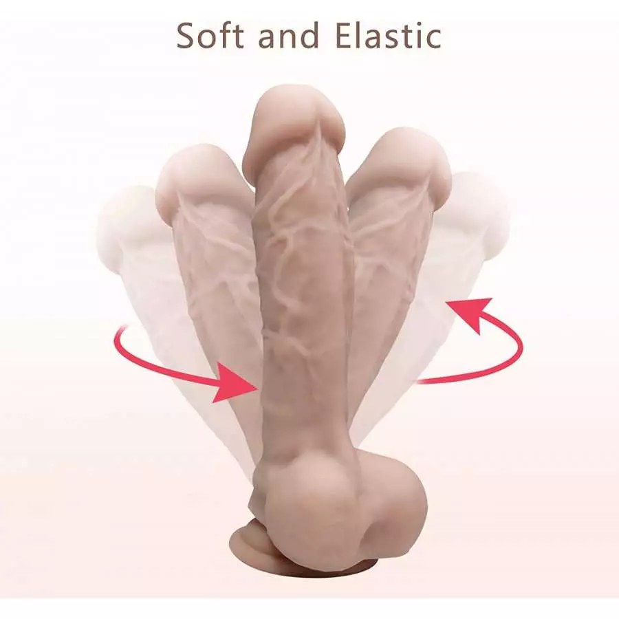 Lifelike Silicone Dildo for Masturbator, Realistic Dildo Real Penis with Colorful Ornament, Xtoy King Big Thick Dildo Toys for E