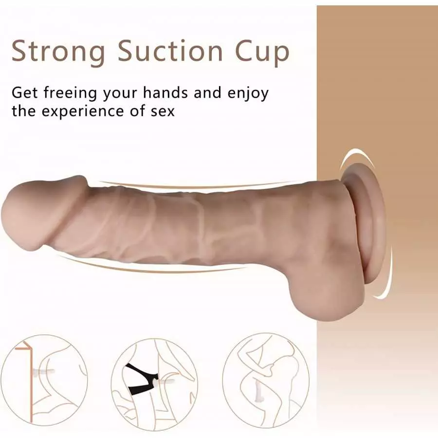 Lifelike Silicone Dildo for Masturbator, Realistic Dildo Real Penis with Colorful Ornament, Xtoy King Big Thick Dildo Toys for E