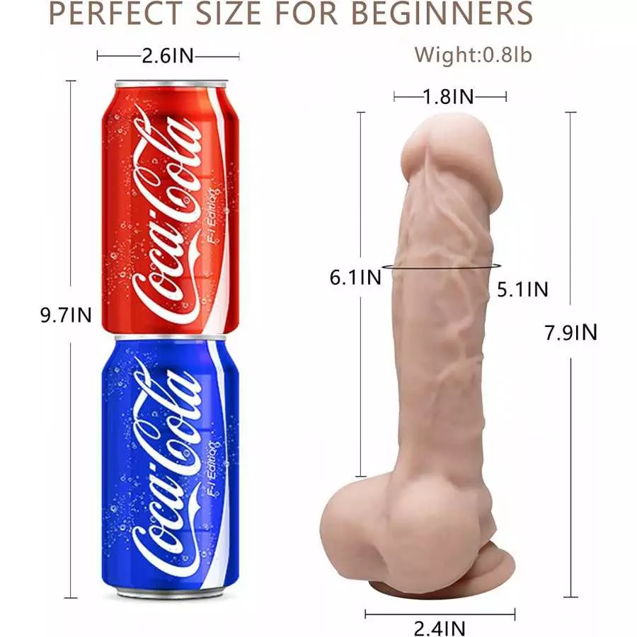 Lifelike Silicone Dildo for Masturbator, Realistic Dildo Real Penis with Colorful Ornament, Xtoy King Big Thick Dildo Toys for E