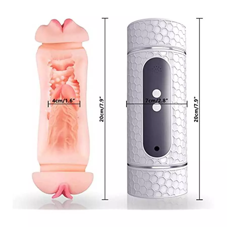 Automatic Male Masturbator,2 in 1 Mouth and Pussy Double Experience Male Masturbators Cup with 12 Thrusting & Rotating Modes for