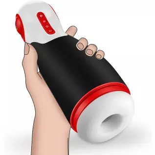 Automatic Male Masturbator Cup for Blowjob Penis Simulator with 10 Vibration and 3 Sucking & Clamping Frequencies, Electric Pock